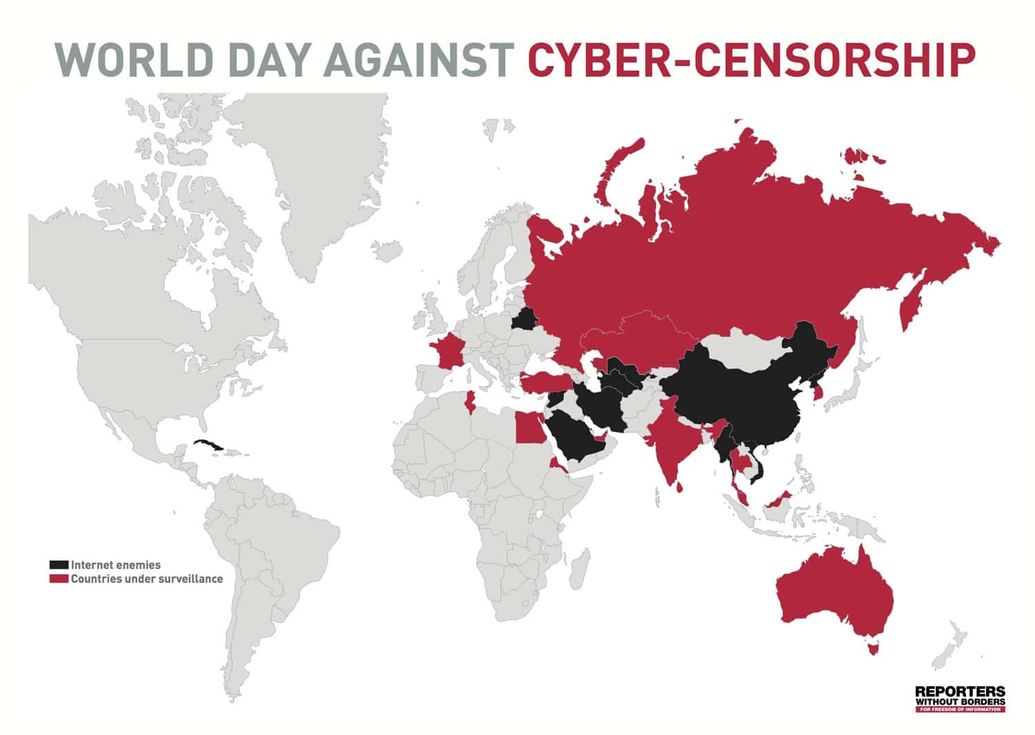 (países enemigos de Internet por Reporteros Sin Fronteras)