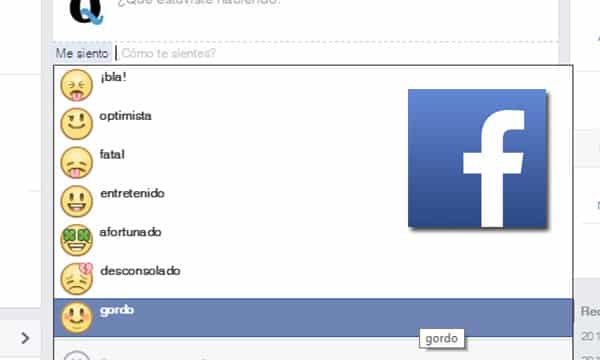 Emoticon: Un usuario de Facebook pide eliminar el "me siento gordo" por ofensivo.