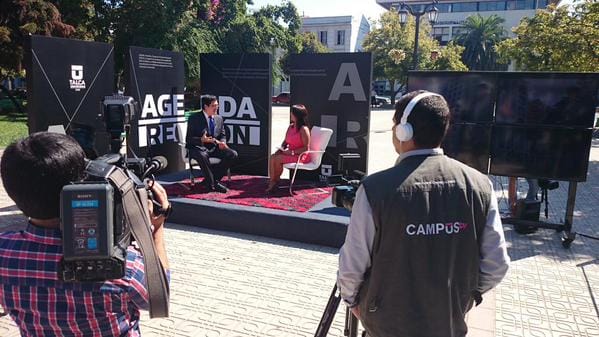La presentación de las zonas gratuitas de Wi-Fi, se realizó en la plaza de armas de Talca.