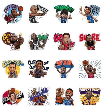 Así serán los stickers de la NBA en LINE.