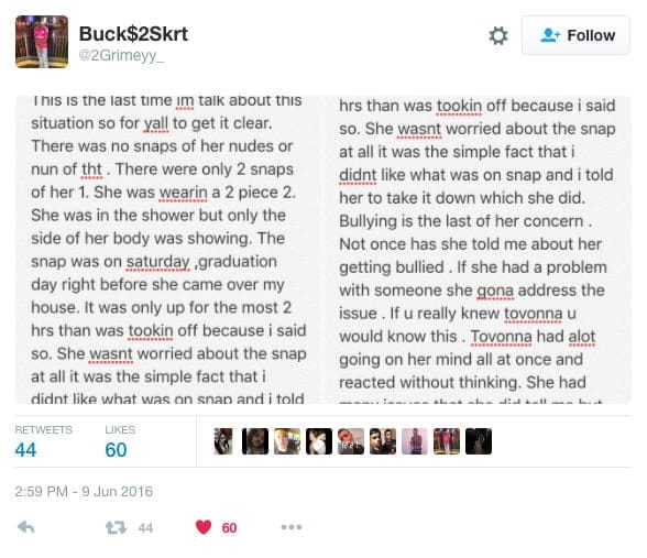 El novio de la joven dio sus explicaciones por redes sociales.